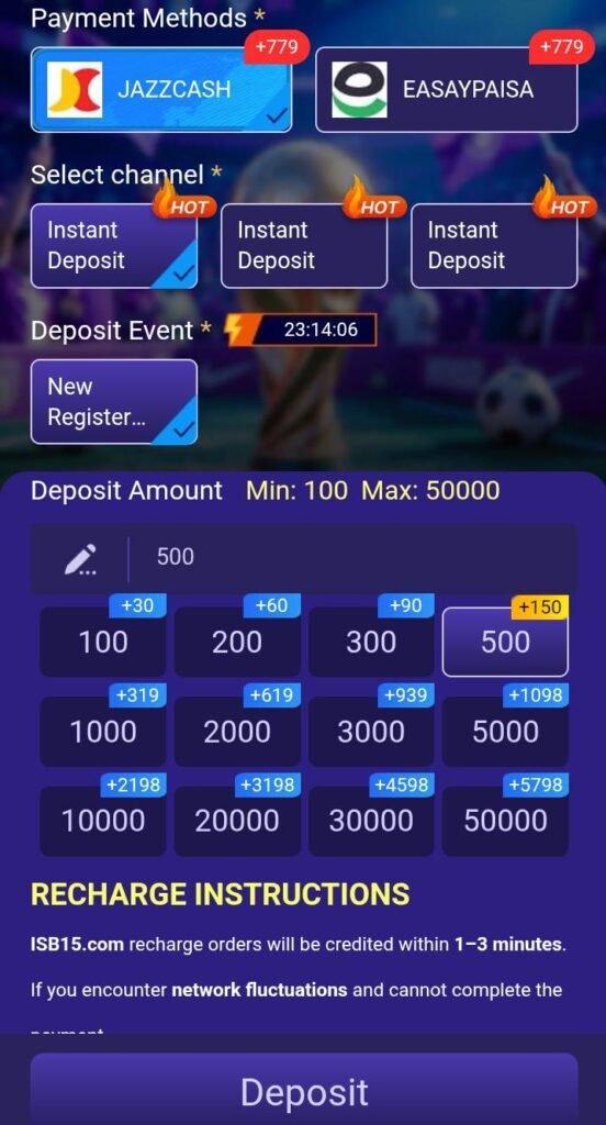 Game Deposit Method
