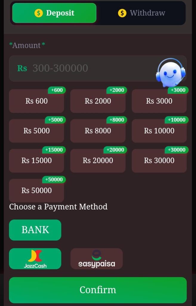 Game Deposit and Withdrawal process