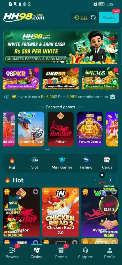 HH98 Game features and gameplay options